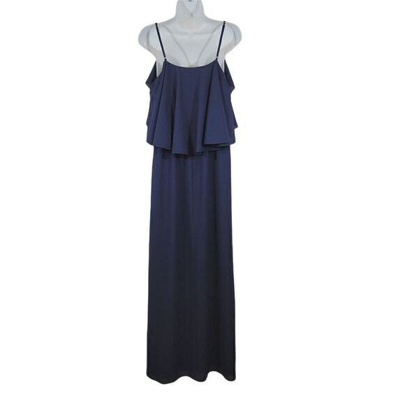 NEW Ali & Jay Love Story Cold Shoulder Maxi Dress In Navy Blue Size Large - Picture 9 of 16